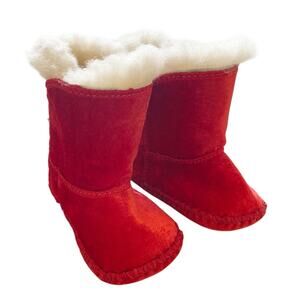 UGG Australia Cassie Red Velvet Santa Clause Infant Boot Size 0/1 EUC